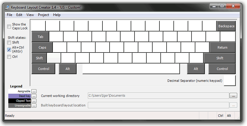 Keyboard Layout Creator: AltGr state is empy