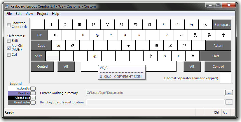 Keyboard Layout Creator: Fancy layout on AltGr