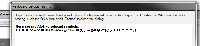 Keyboard Layout Creator: Testing new layout