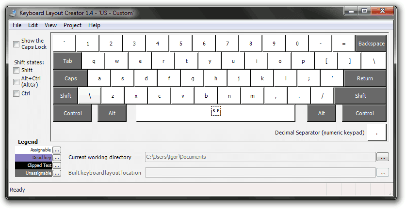 assign keys to keyboard